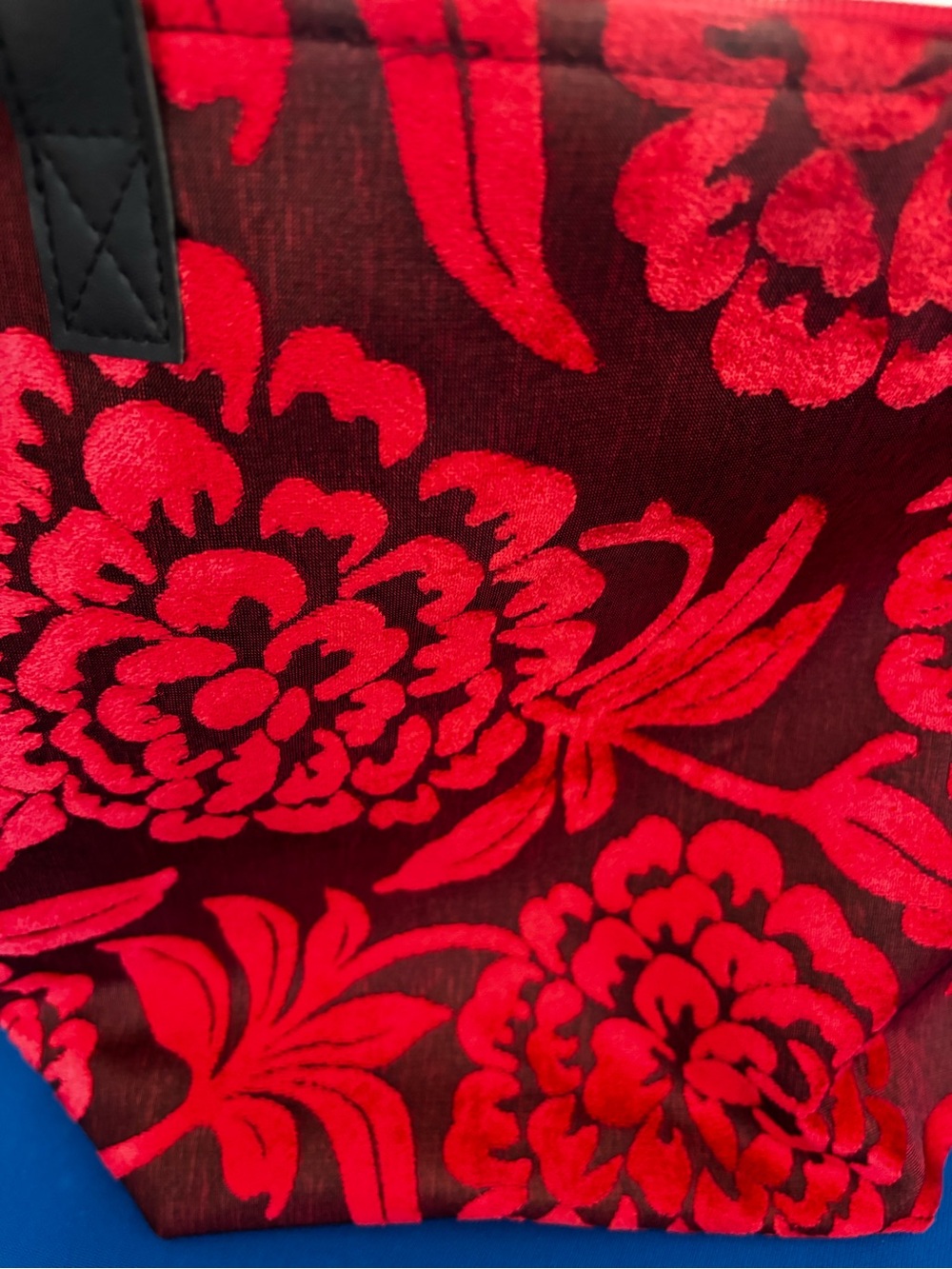 Carpet Tote Bag-Everyday Carry Bag-Shoulder Bag- Burnout Velvet 19th-century - Picture 6 of 11